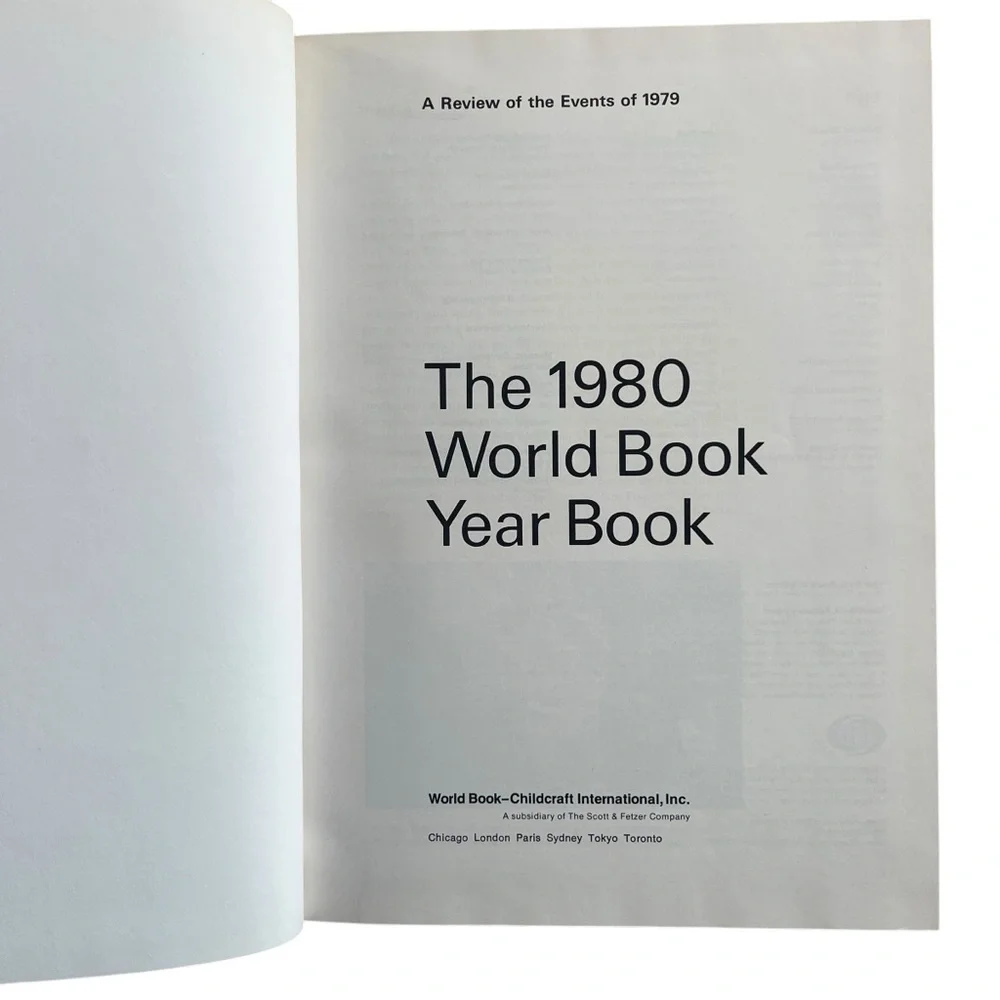 The 1980 World Book Year Book Childcraft Inc. Black, Brown, Gold, Hardcover Book